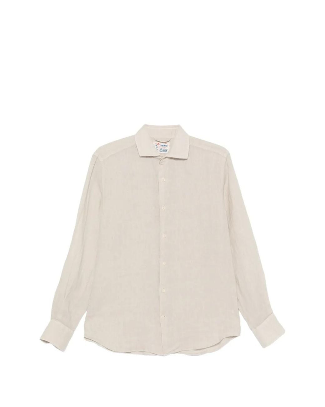 Mc2 Saint Barth White Seersucker Cotton Pamplona Shirt With Stripes for men