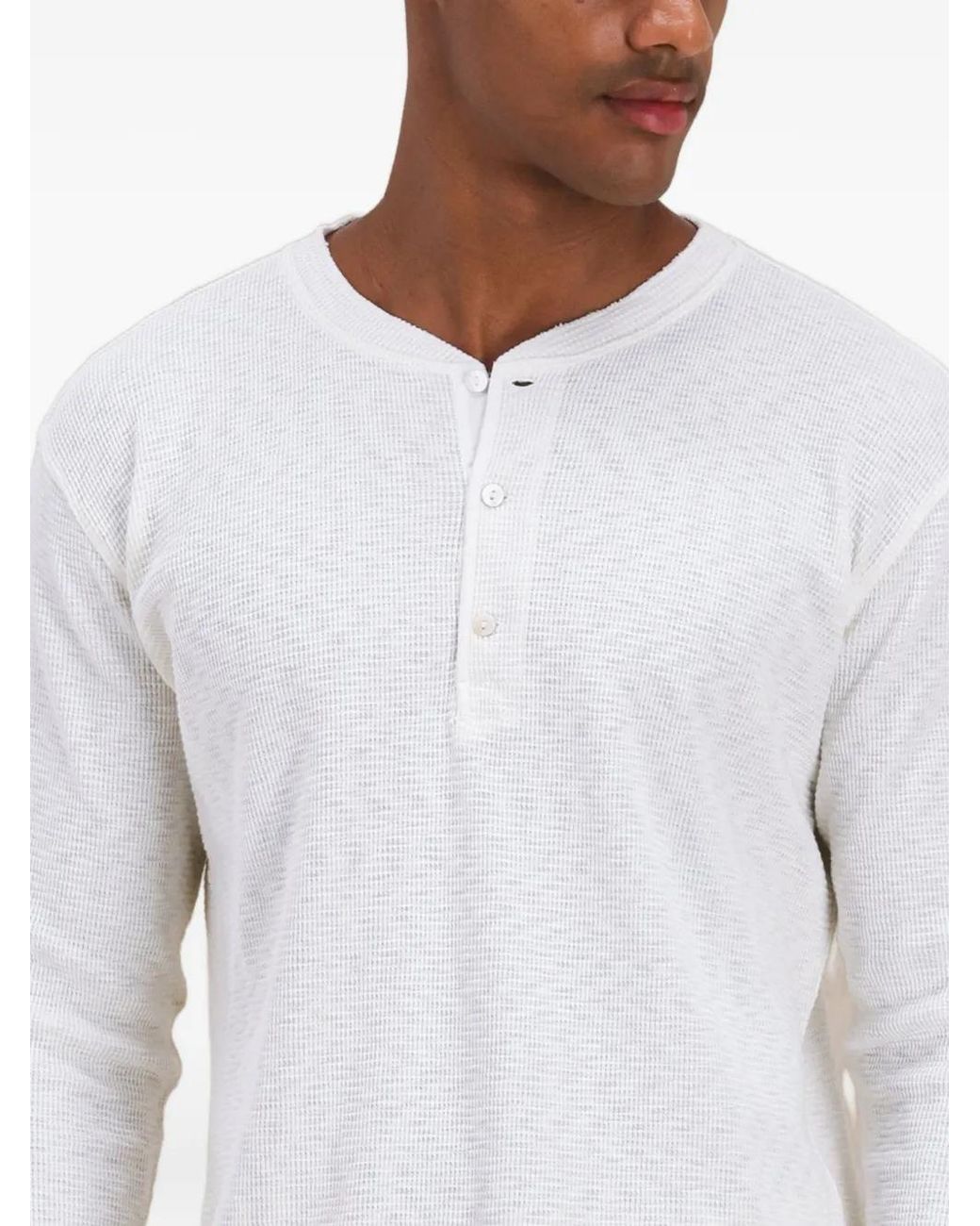 Fortela White Amish Waffle-Knit T-Shirt for men