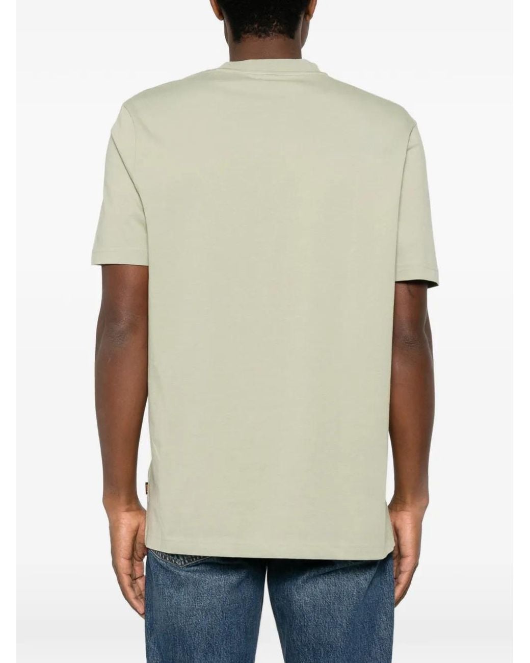 Boss White Logo-Patch T-Shirt for men