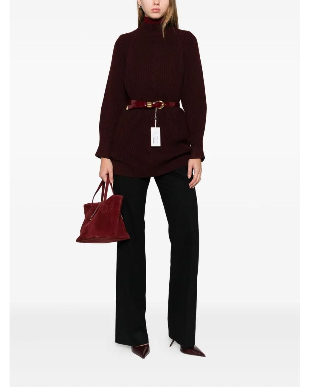 Max Mara Purple Cable-Knit Sweater