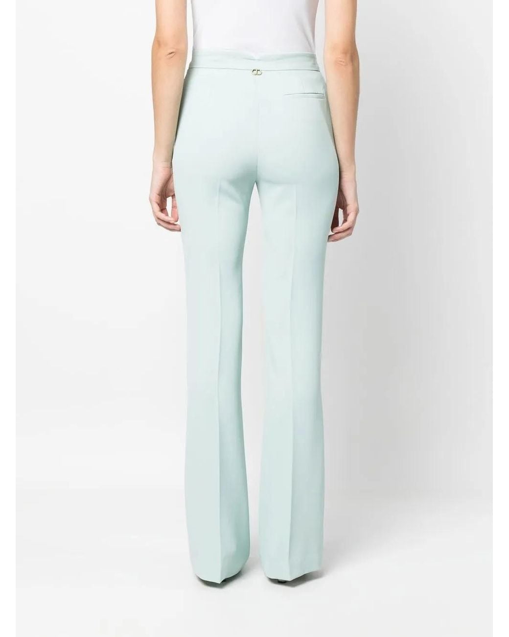 Twinset Blue Pressed-Crease Tailored Trousers