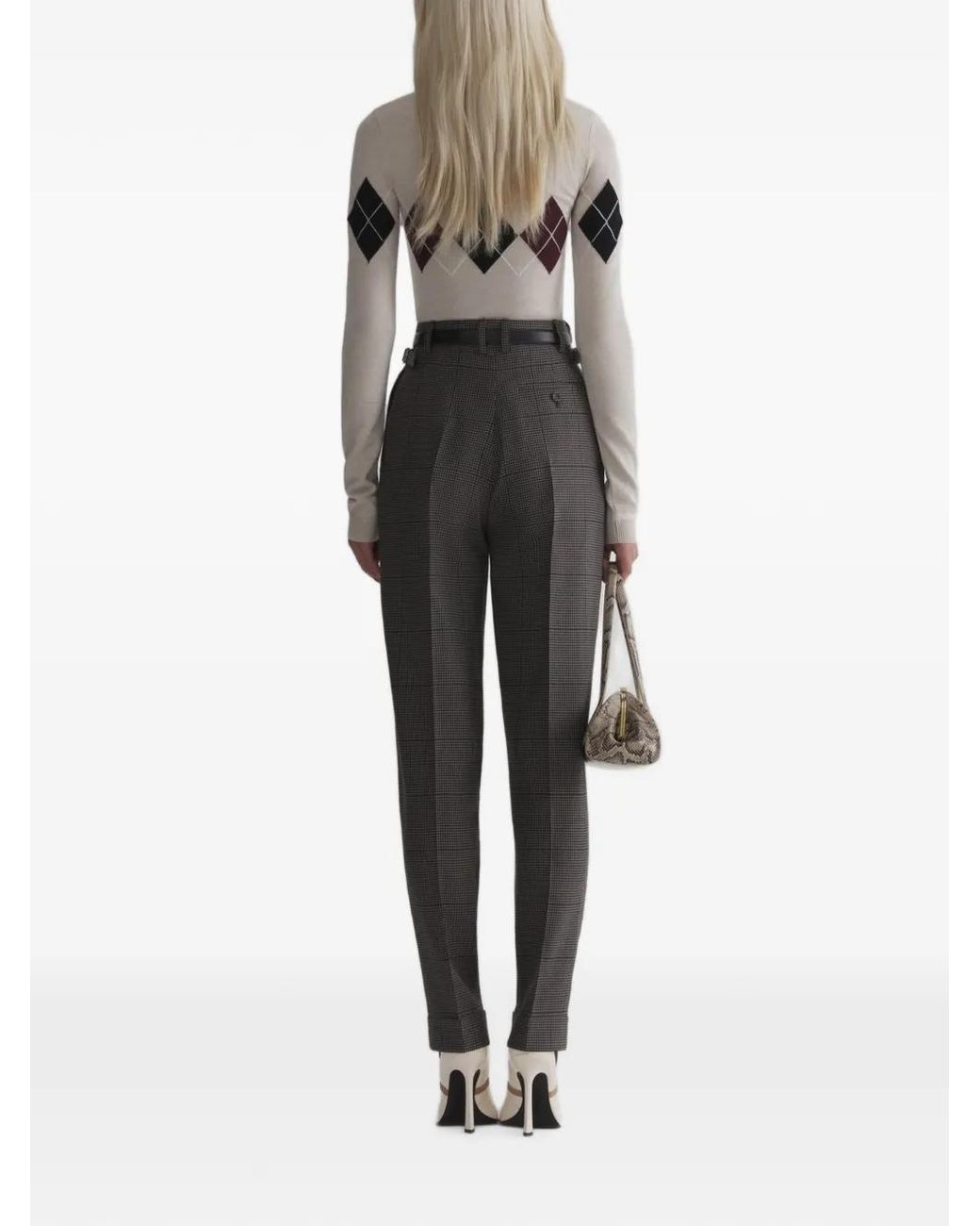 Mugler Gray Argyle Top