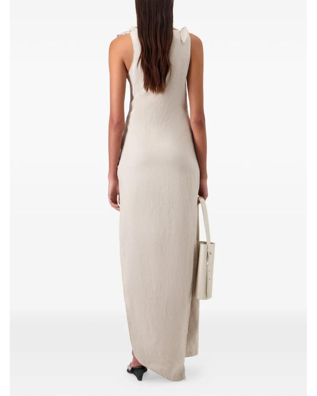 Coperni White Asymmetrical Midi Dress
