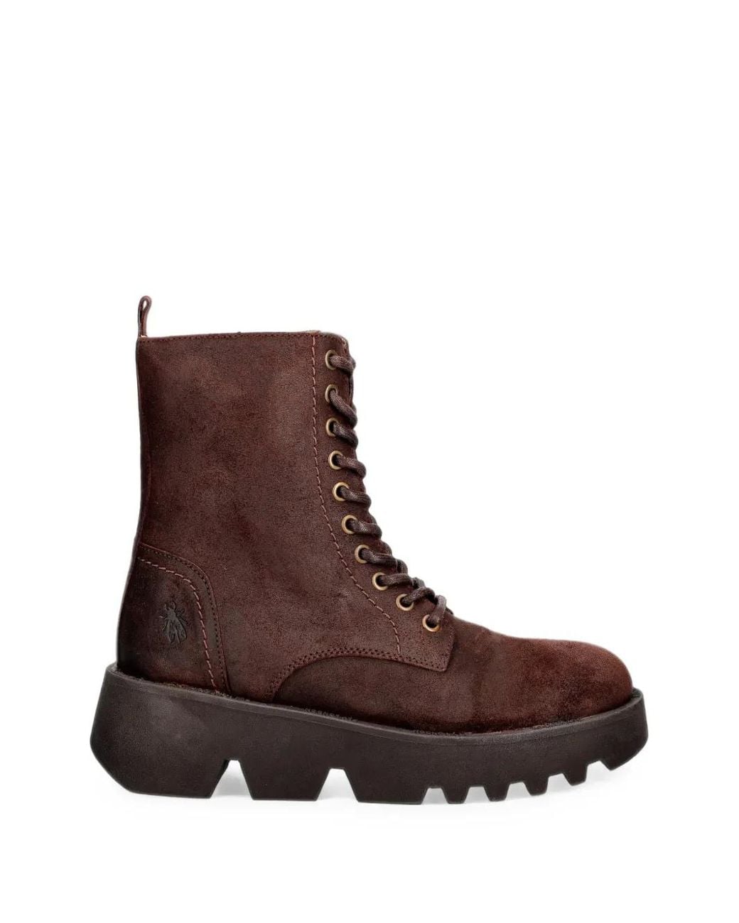 Fly London Brown Lace-Up Platform Boots