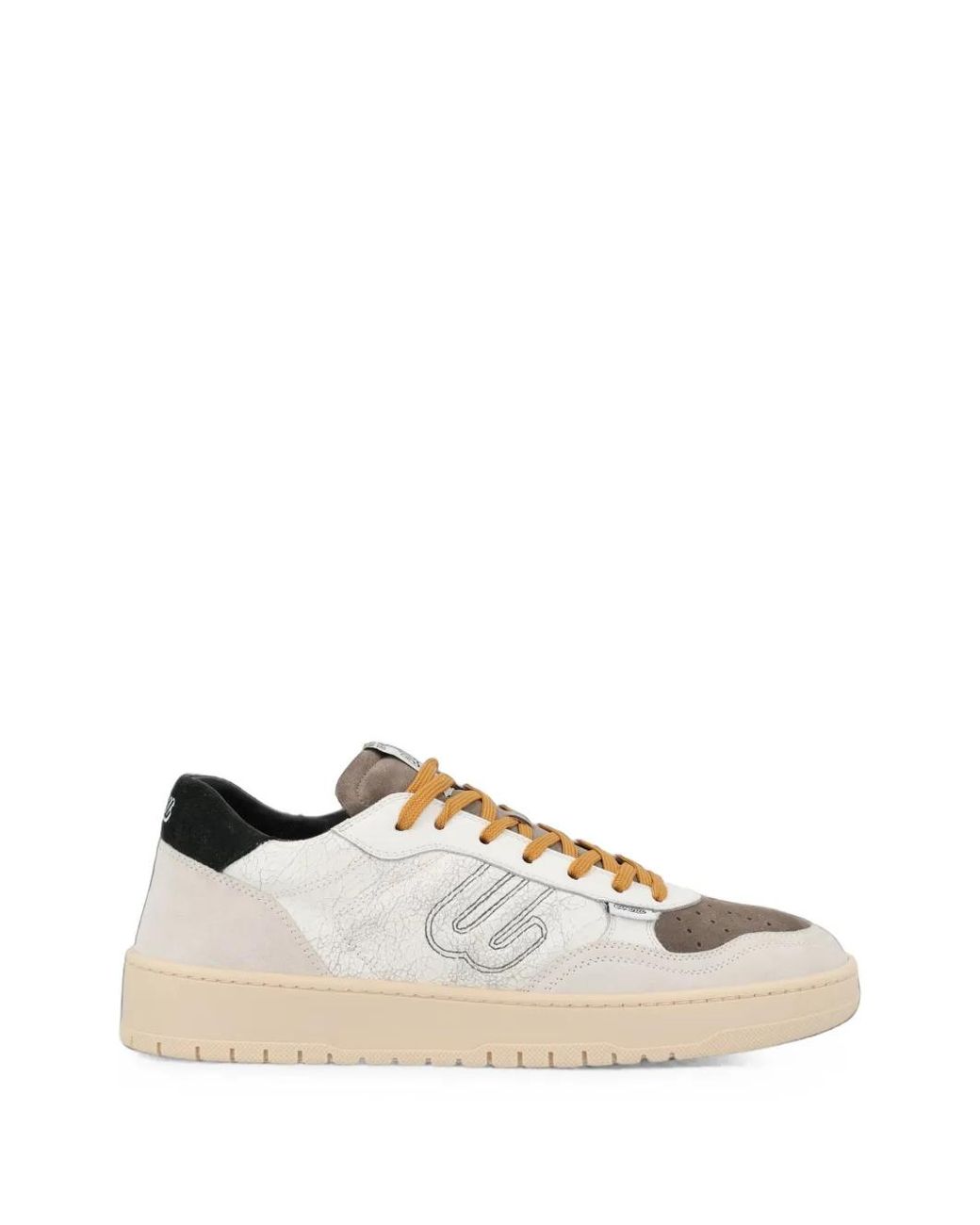 Evenuel White Cracked-Effect Panelled Sneakers for men
