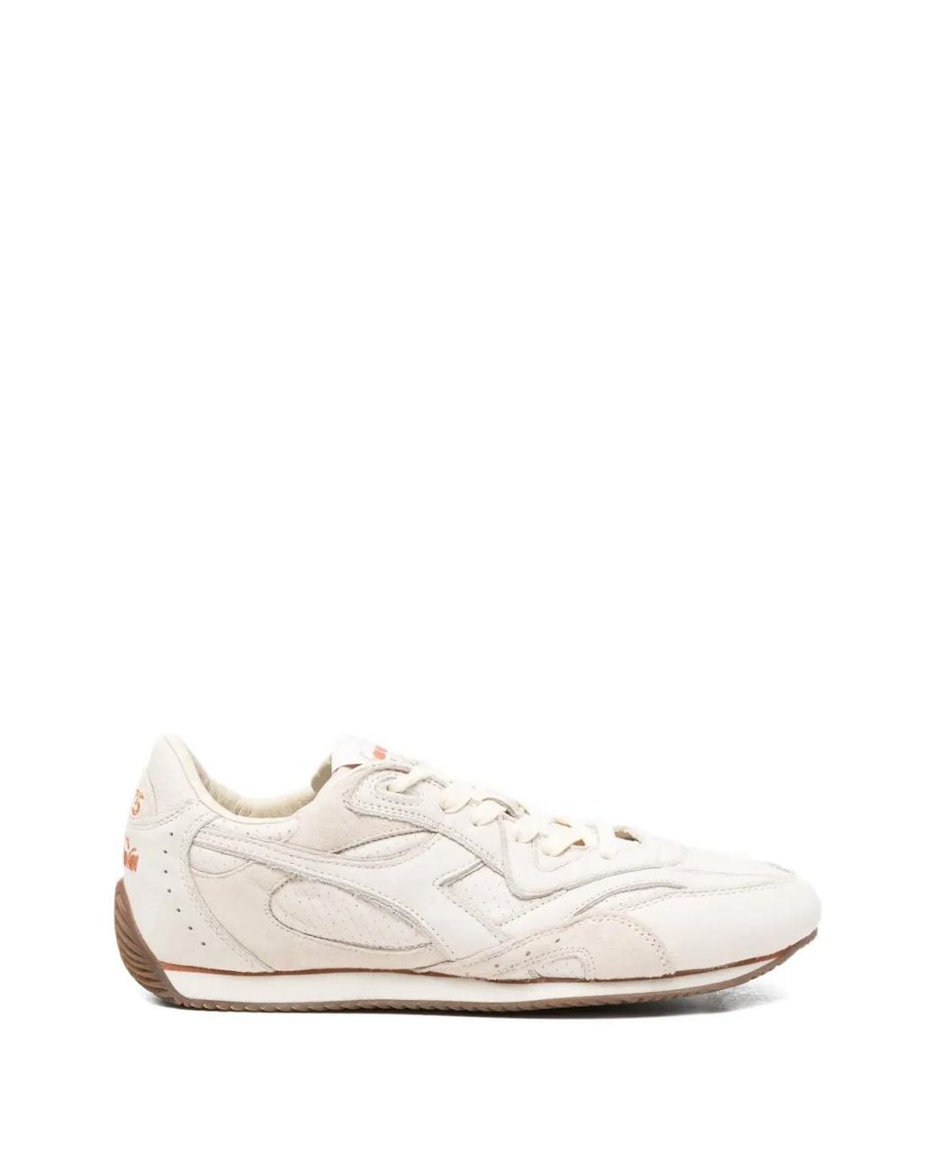 Diadora White Panelled Leather Sneakers for men