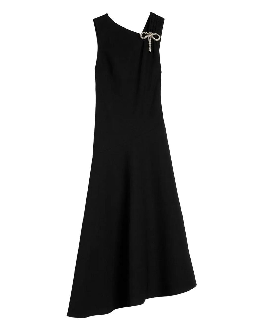 Jil Sander Black Silk Blend Evening Dress