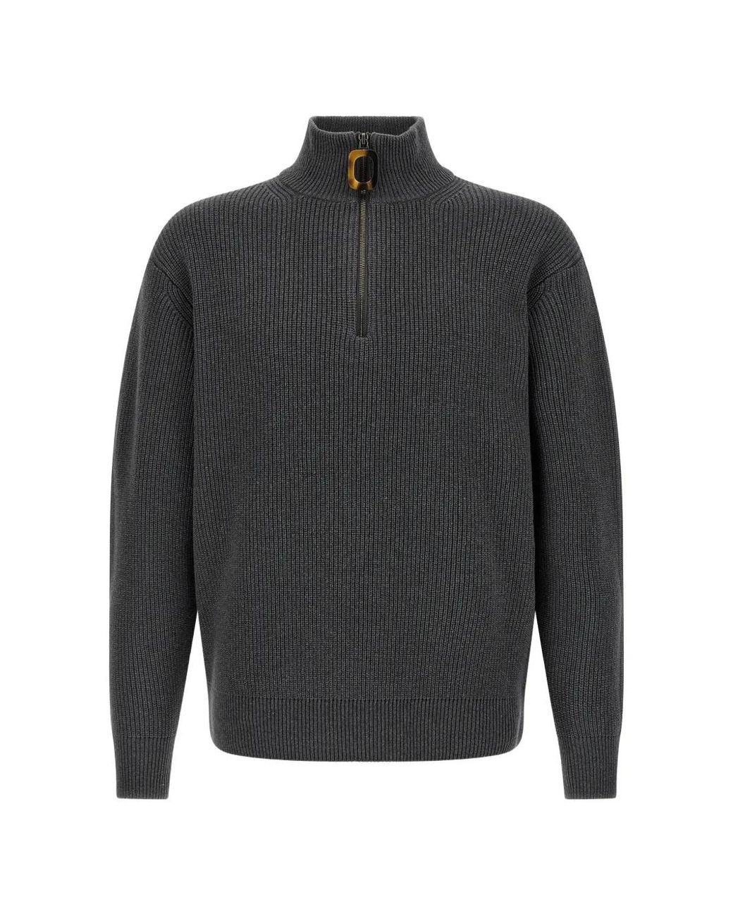 J.W. Anderson Gray Half-Zip Rib-Knit Sweater for men