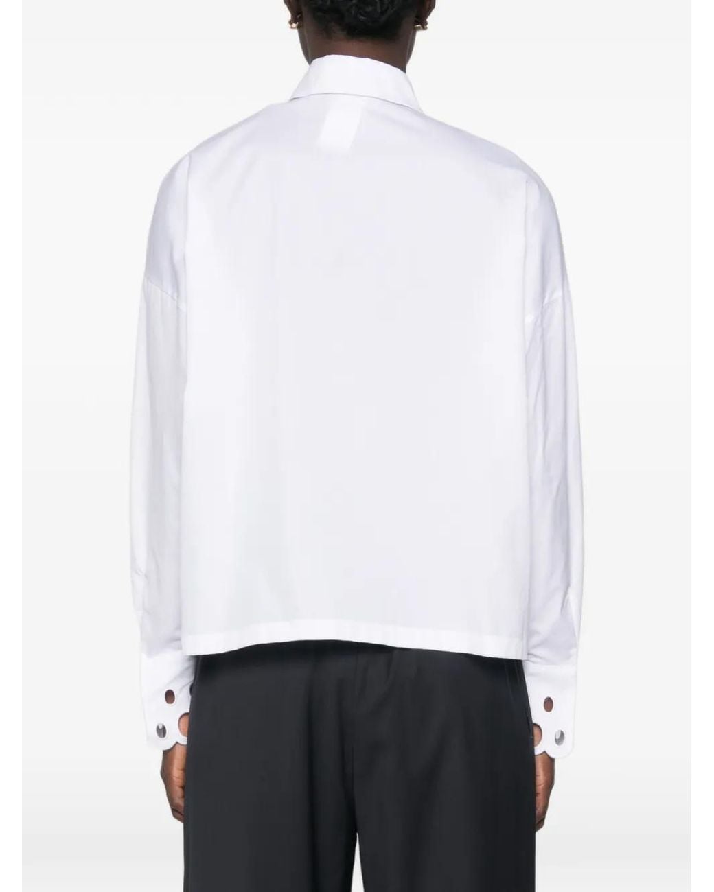 Max Mara White Mststaffa Laser-Cut Buttoned Shirt