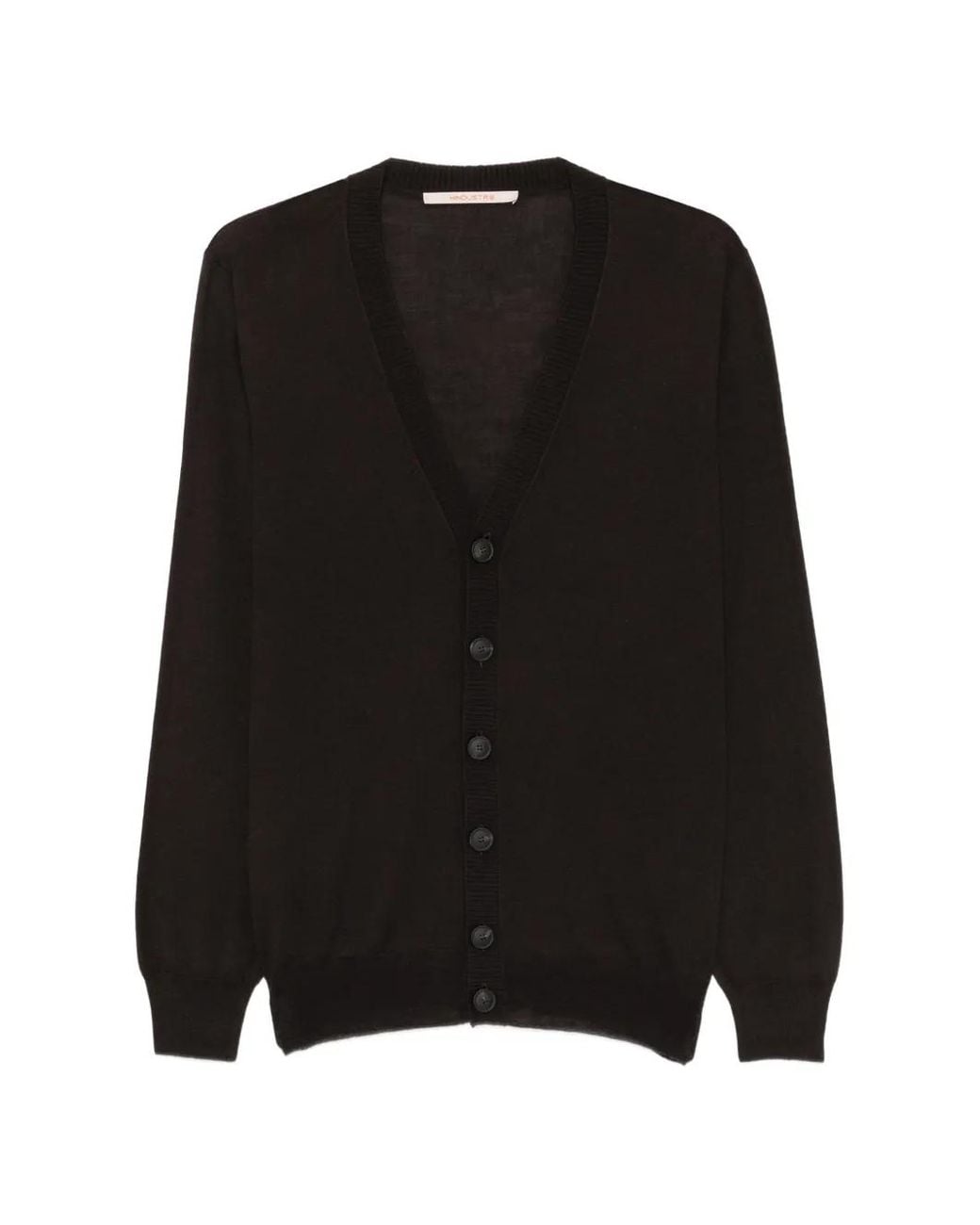 hindustrie Black V-Neck Button-Up Cardigan for men