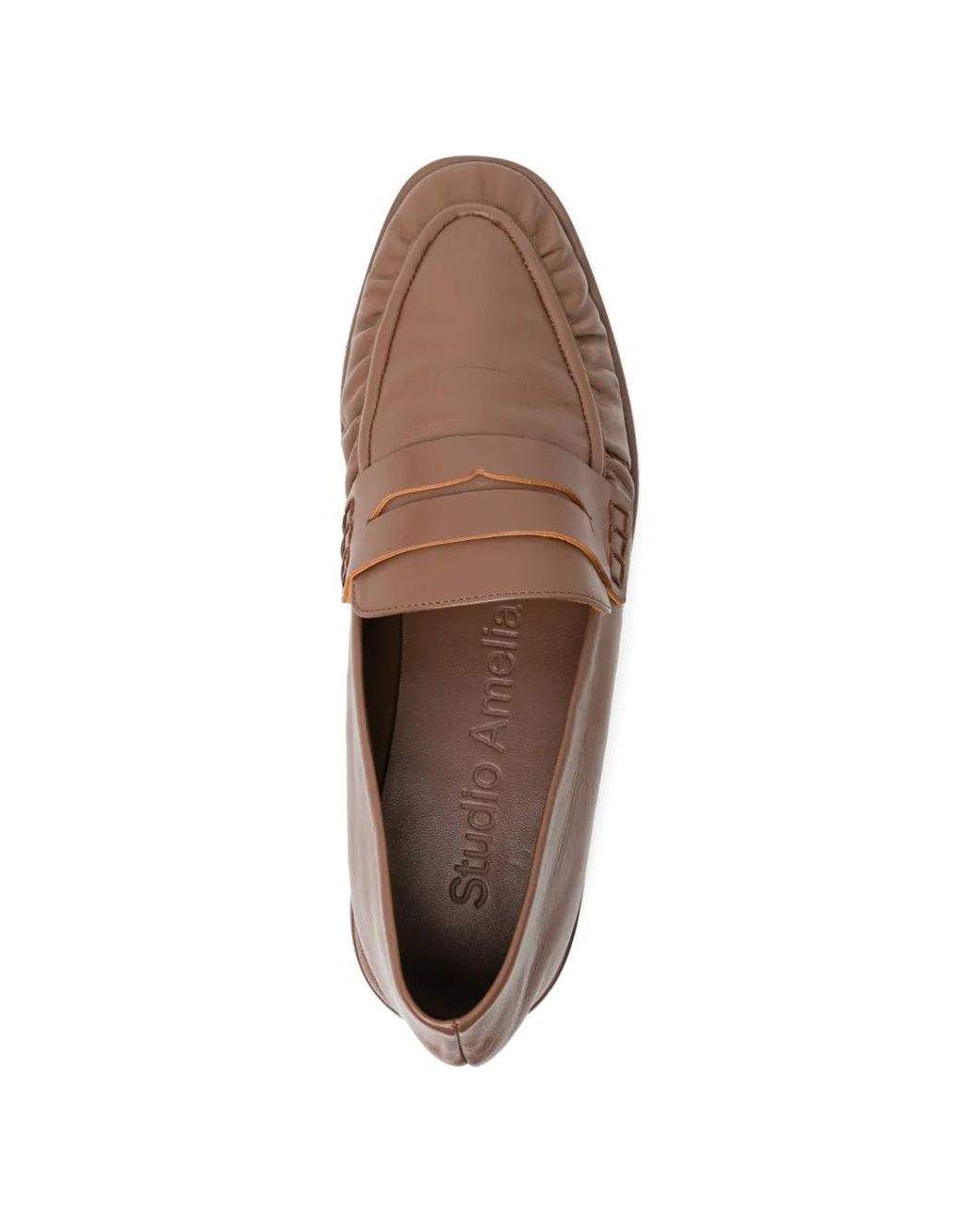 STUDIO AMELIA Brown Leather Loafers