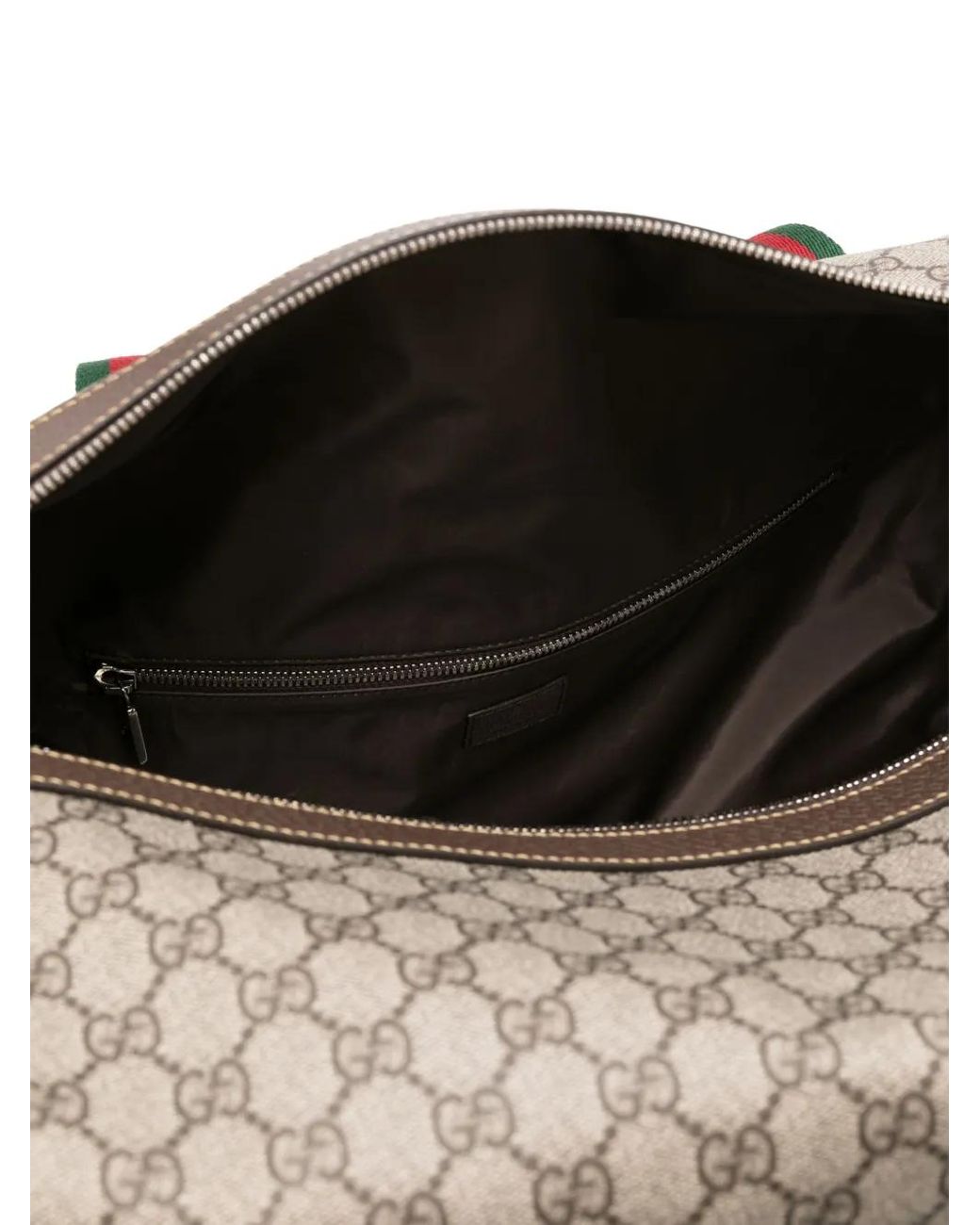 Gucci Brown Large Web-Stripe Holdall