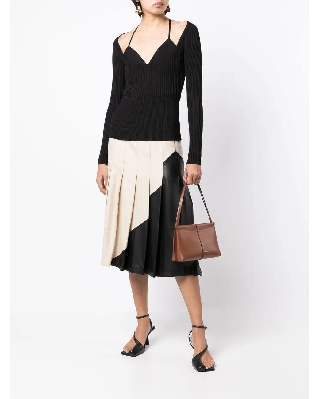 Jonathan Simkhai Black Core Jayline Layered Top