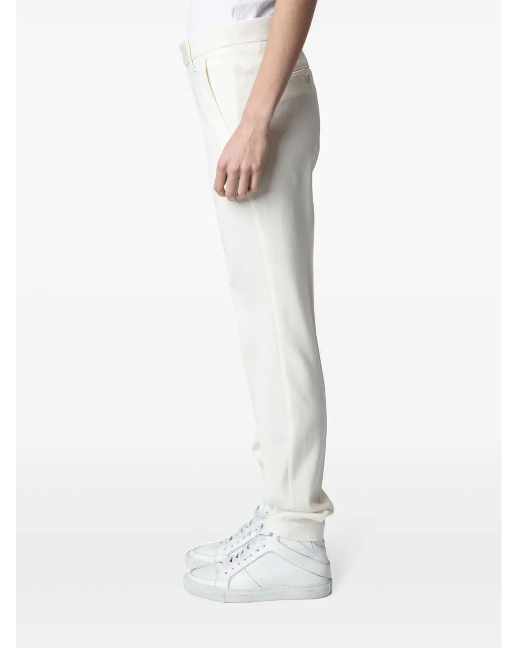 Zadig & Voltaire White Prune Tapered Crepe Trousers