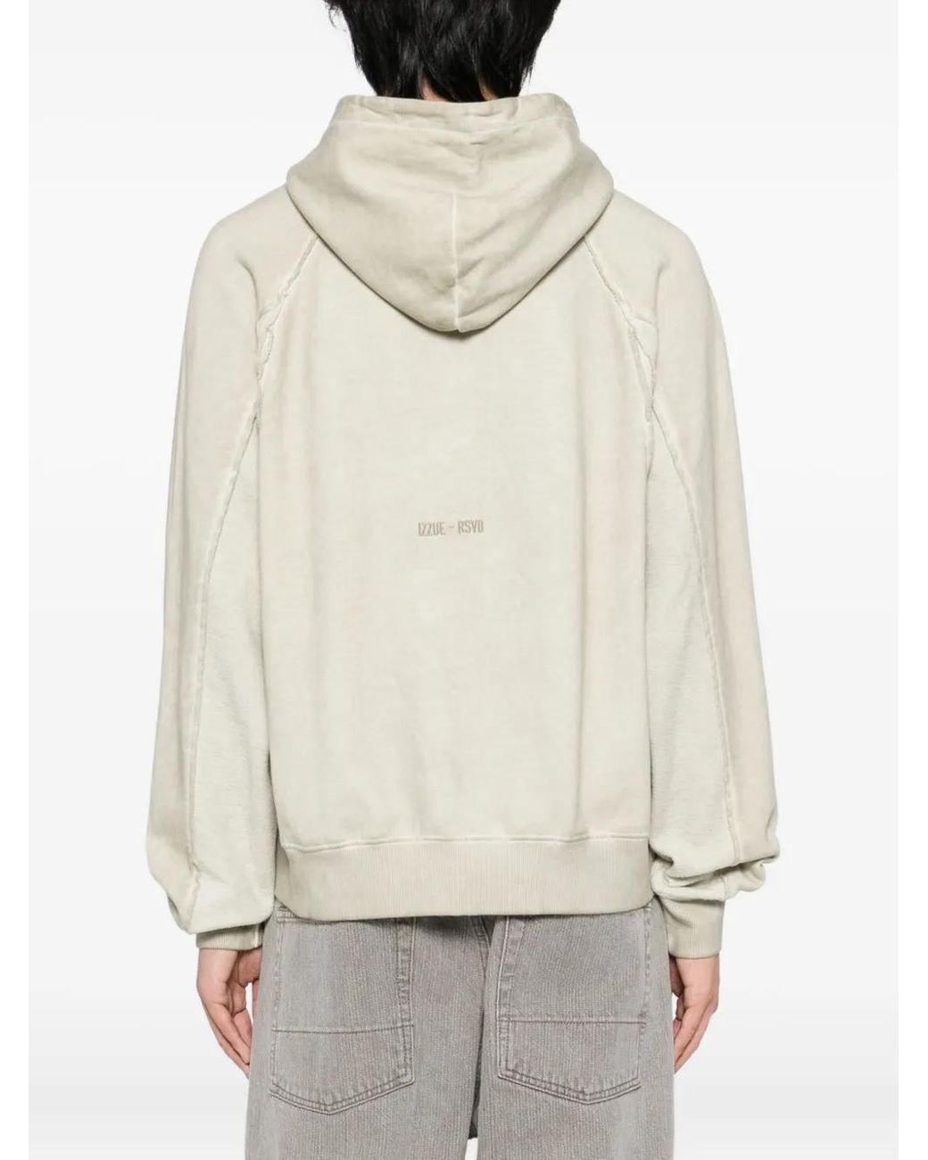 Izzue White Logo-Embroidered Hoodie for men
