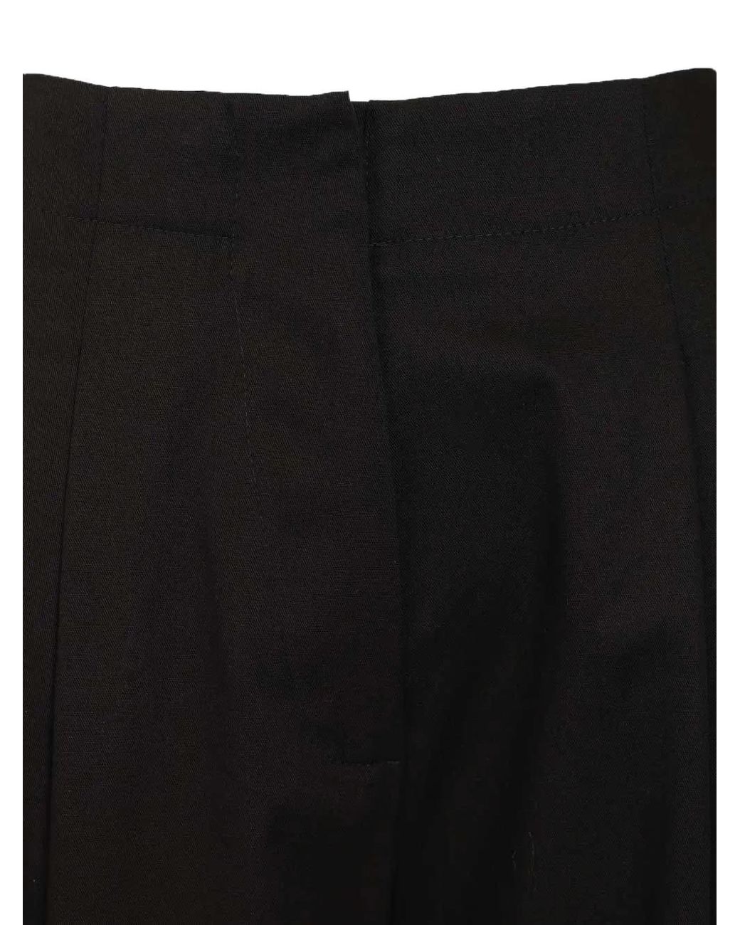 Al Duca D'aosta Black Pleated Wide-Leg Trousers