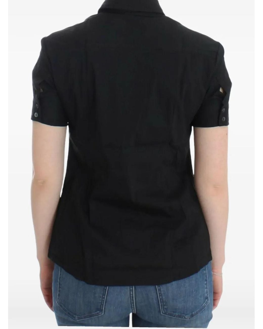 John Galliano Black Short-Sleeve Button-Up Shirt