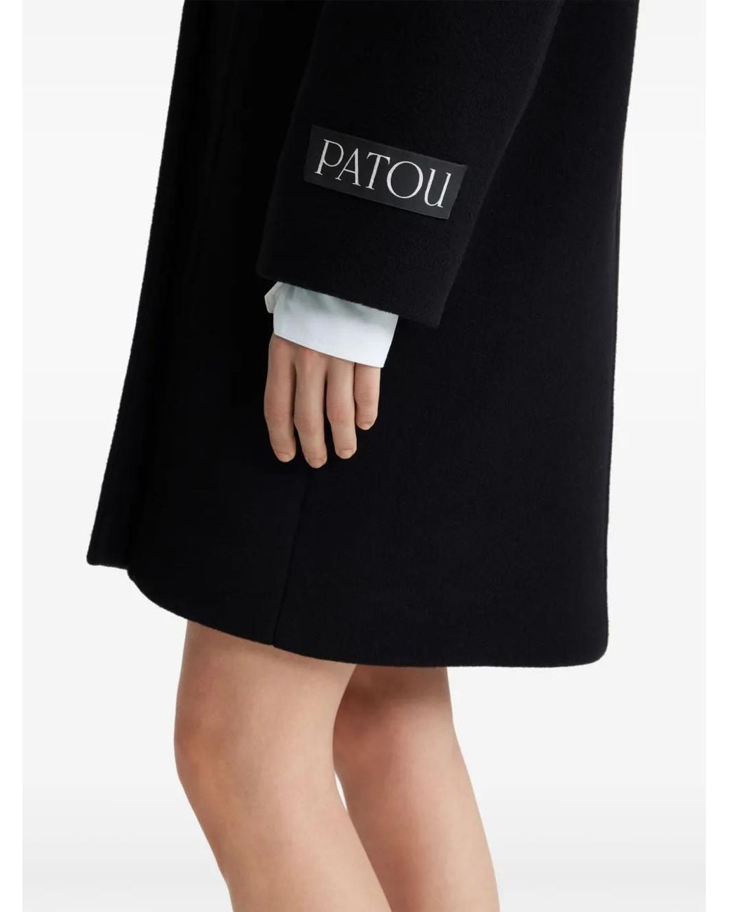 Patou Black Double-Breasted Coat