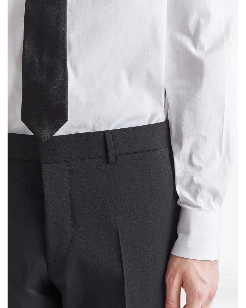 Prada Black Single-Breasted Wool And Mohair Suit for men