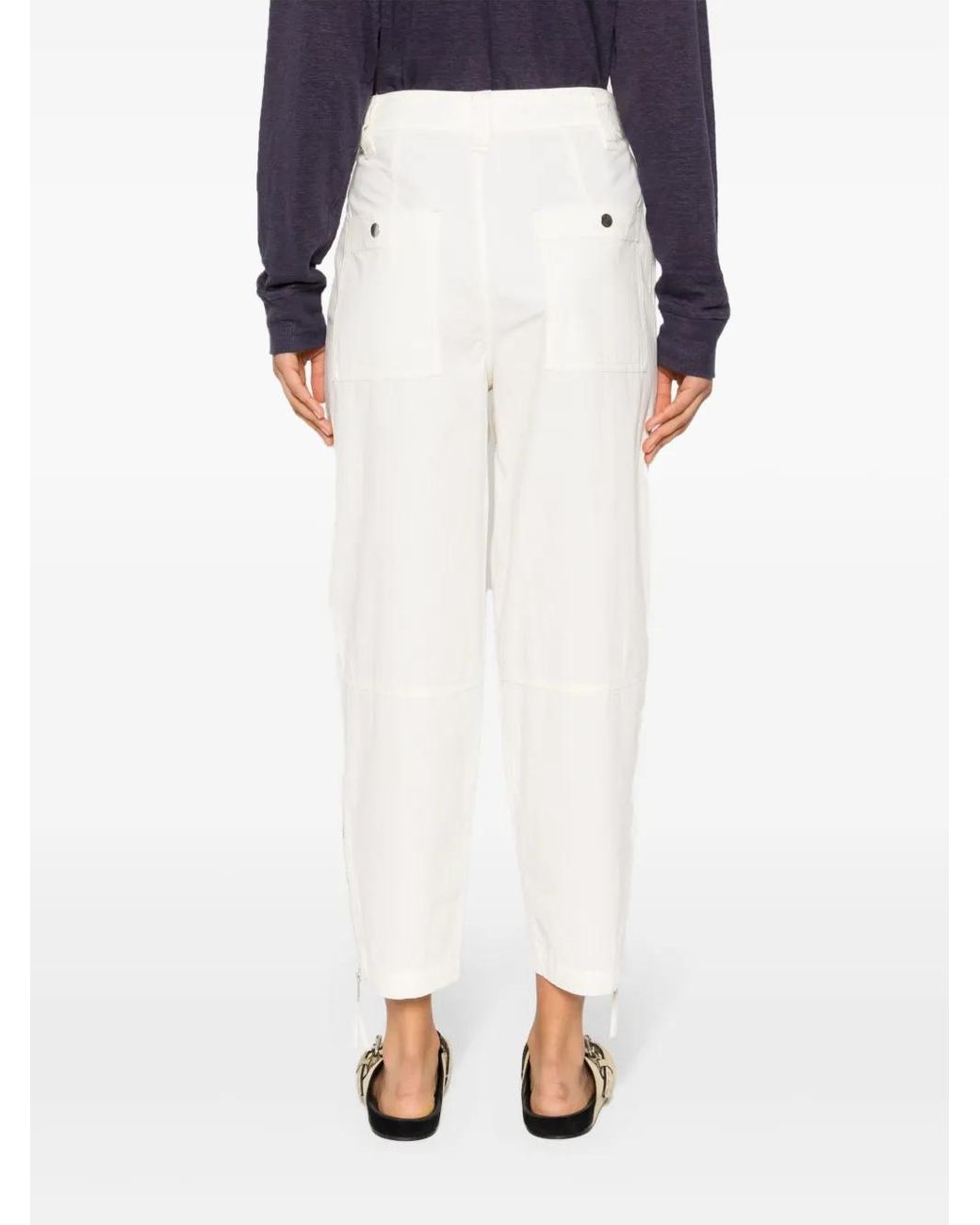 Isabel Marant White Kelvin" Cream Cotton Trousers