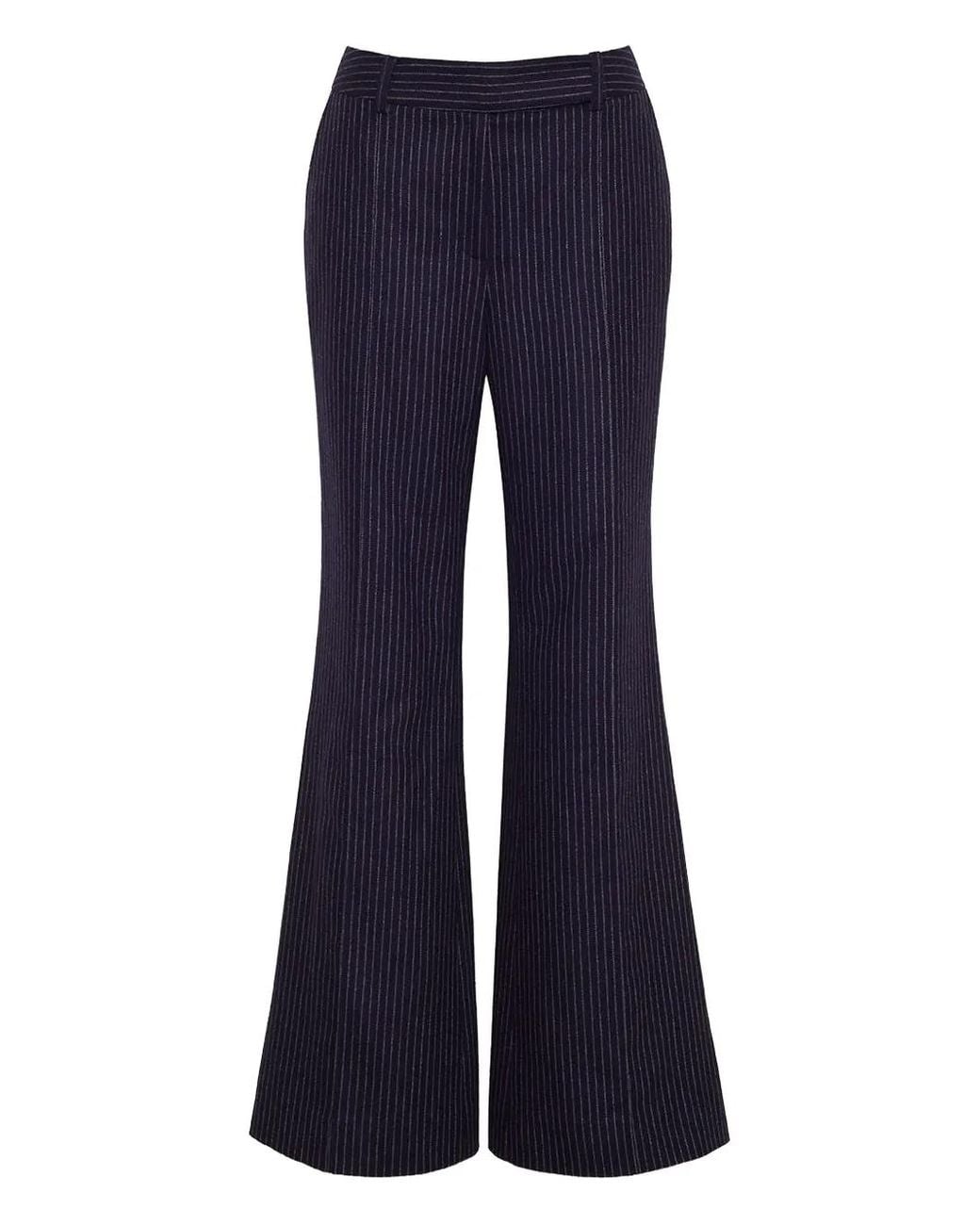 Cara Cara Blue Tristan Pinstripe Flared Trousers