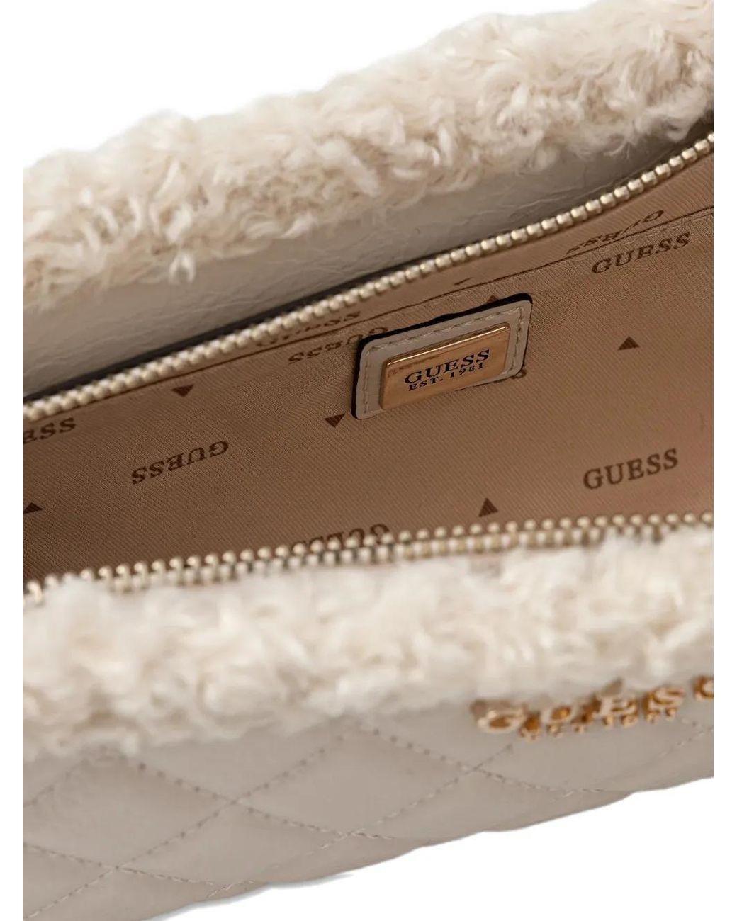 Guess Natural Cristi Quilted Cross Body Bag