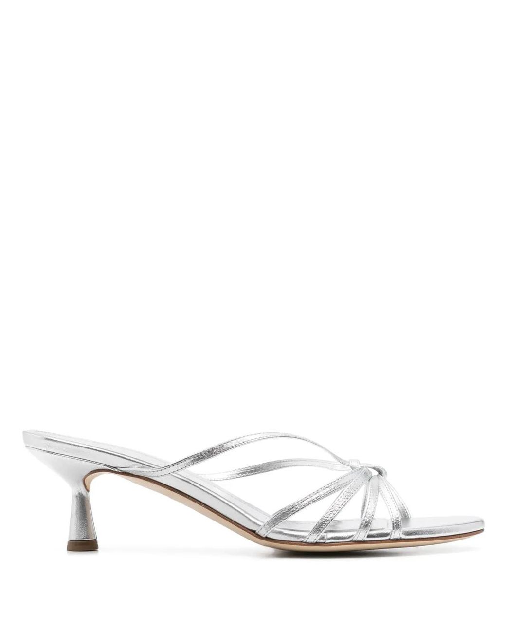 Aeyde White Abby Leather Heeled Sandals