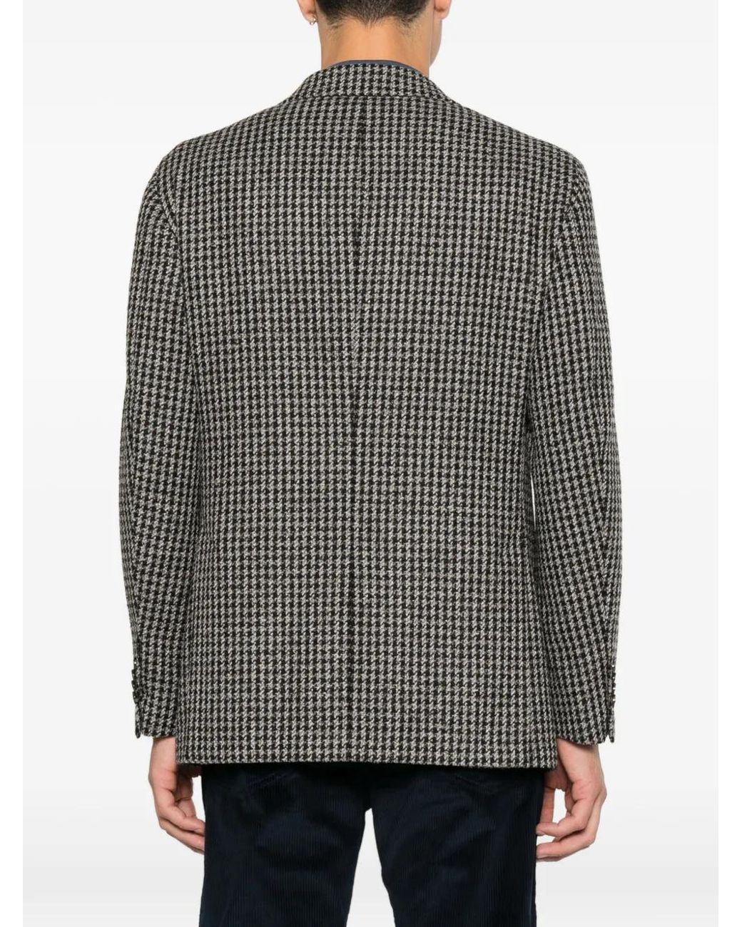 Gabriele Pasini Gray Blazer Boutonné À Motif Pied-De-Poule for men