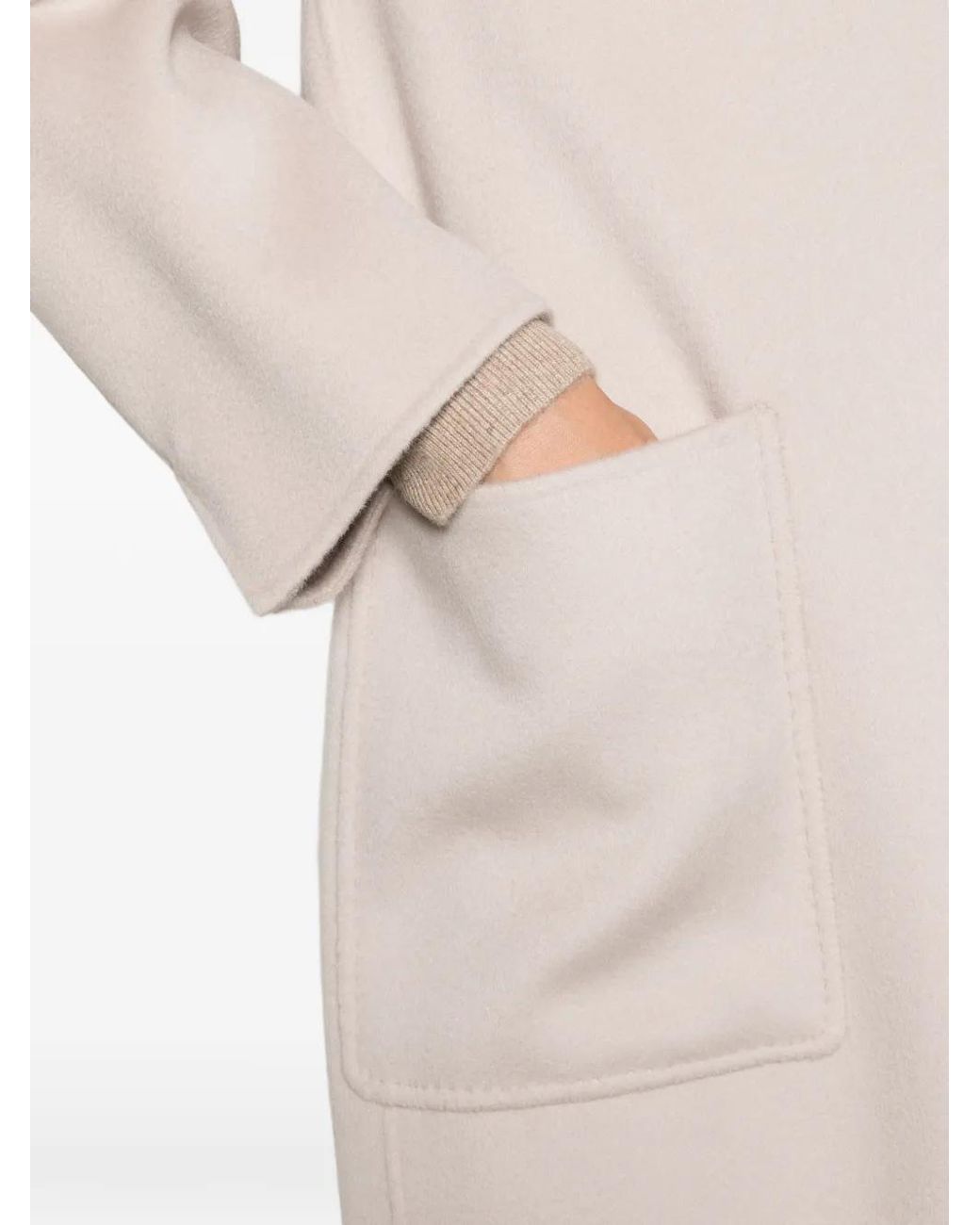 MEIMEIJ White Button-Fastening Wool Coat