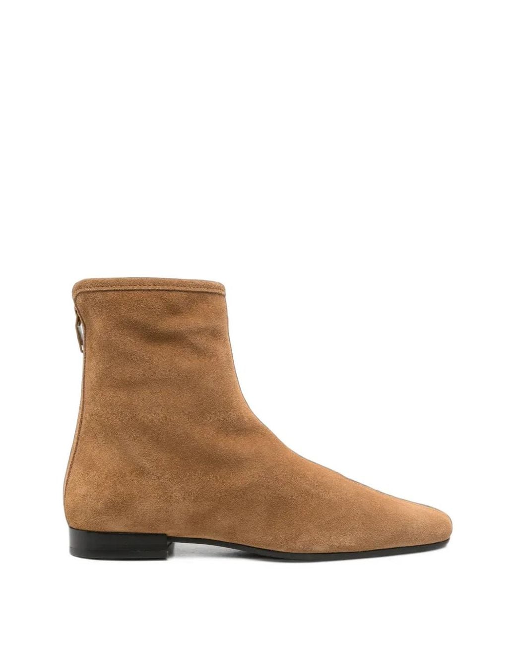 Totême Brown Suede Rear-Zip Ankle Boots