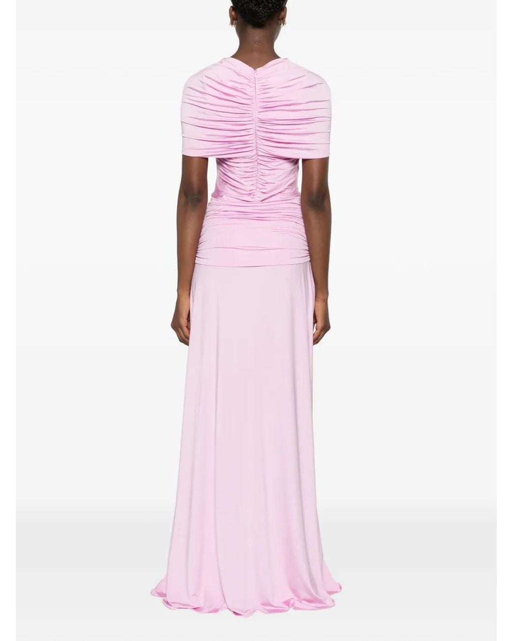 Self-Portrait Pink Jersey Gathered Maxi Dress