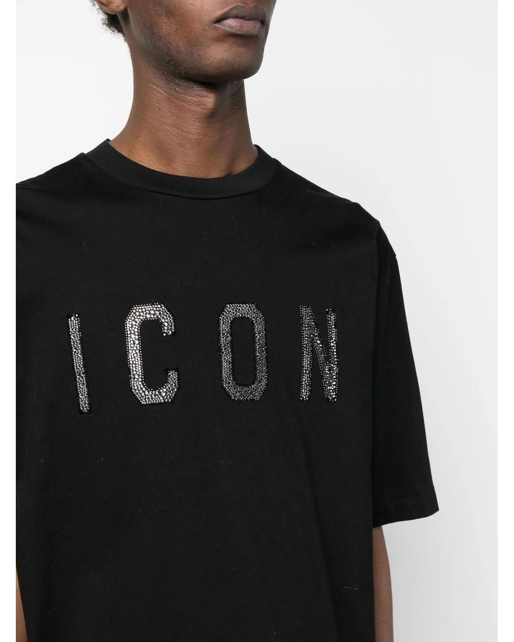 DSquared² Black Icon-Print Cotton T-Shirt for men