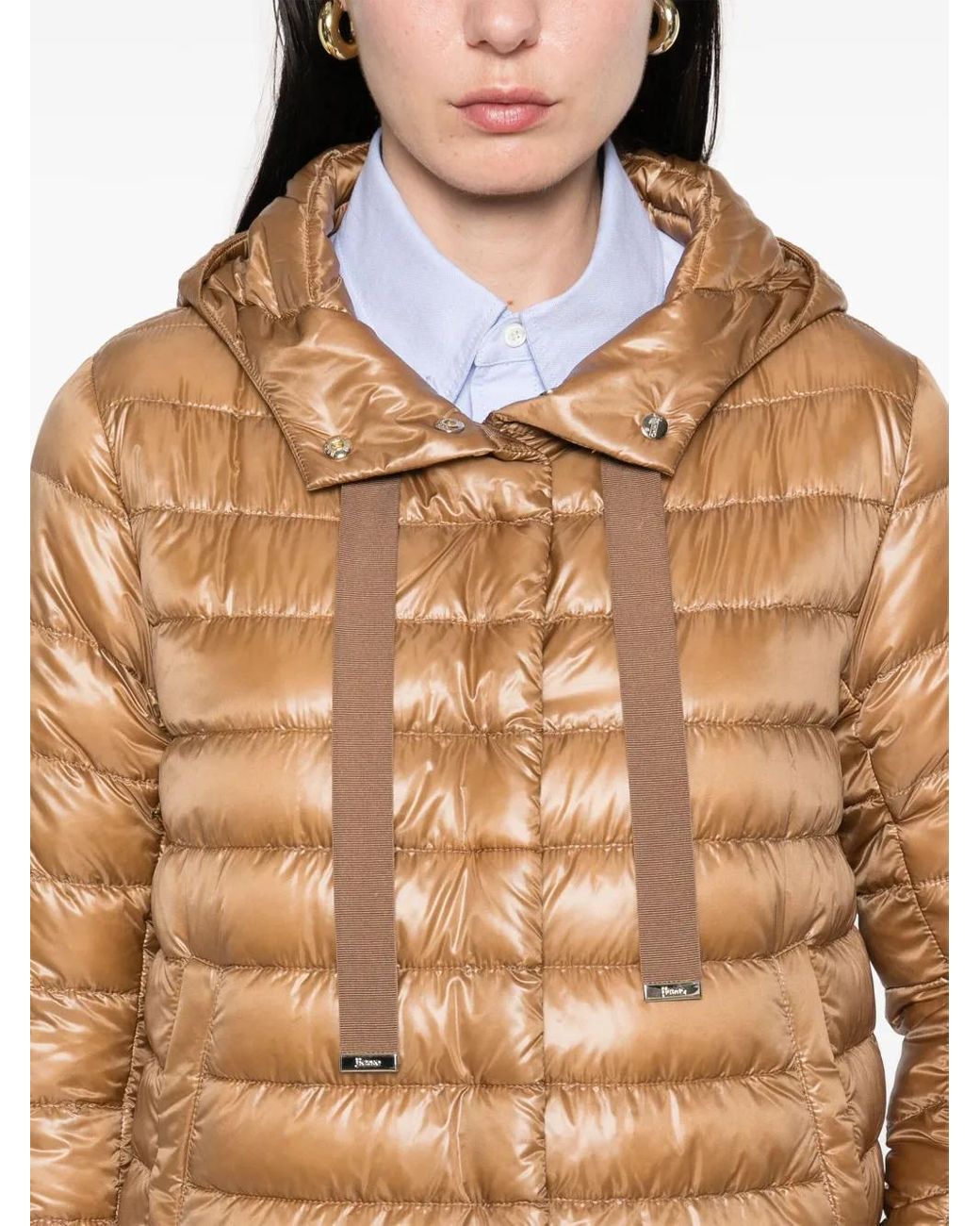 Herno Natural Quilted Hooded Jacket