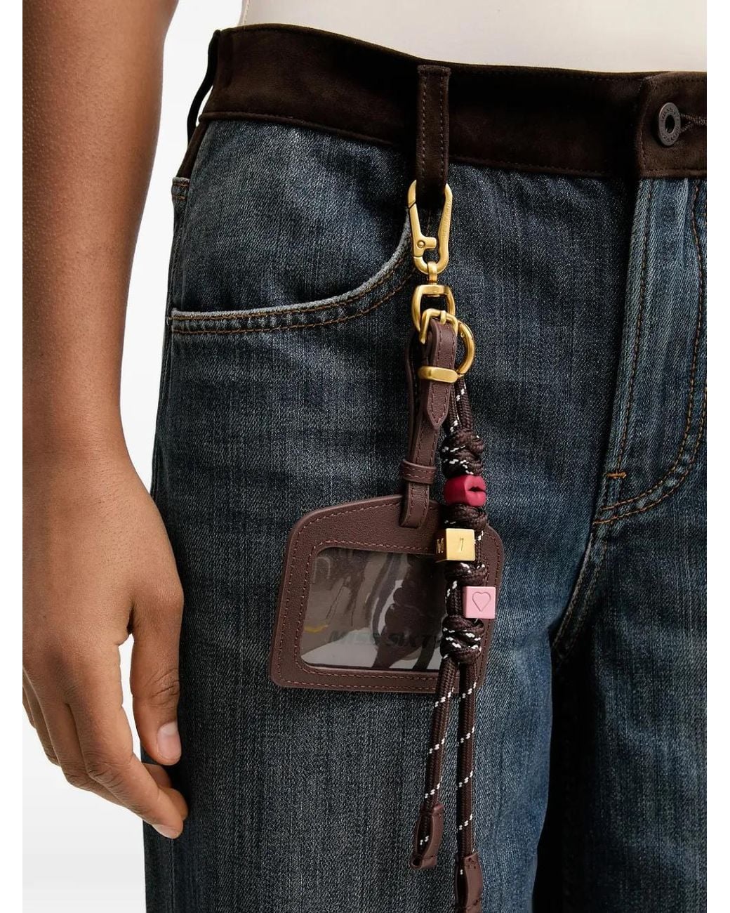 Miss Sixty Gray Jean Droit À Design Patchwork