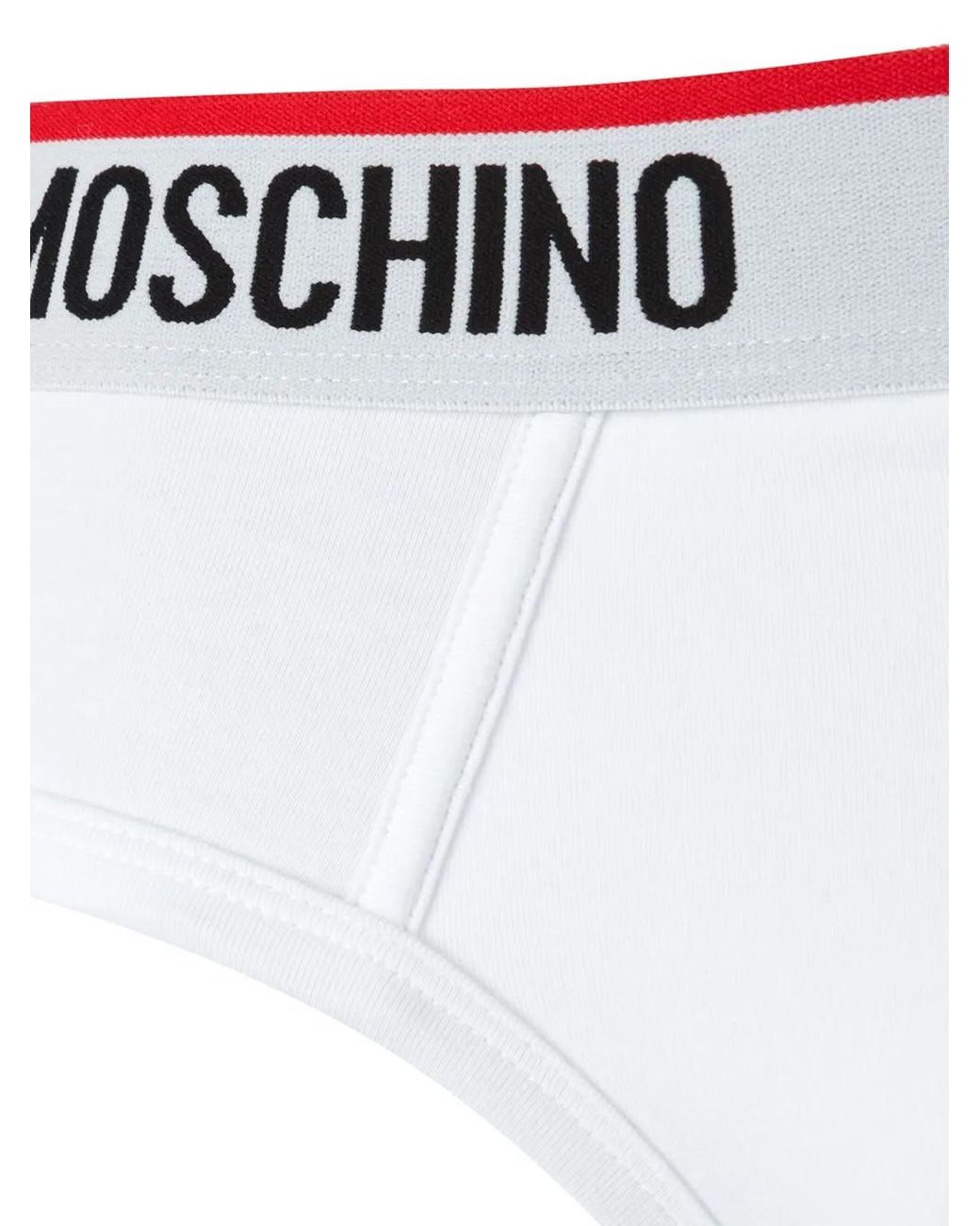 Moschino White Logo-Strap Briefs (Set Of Two) for men