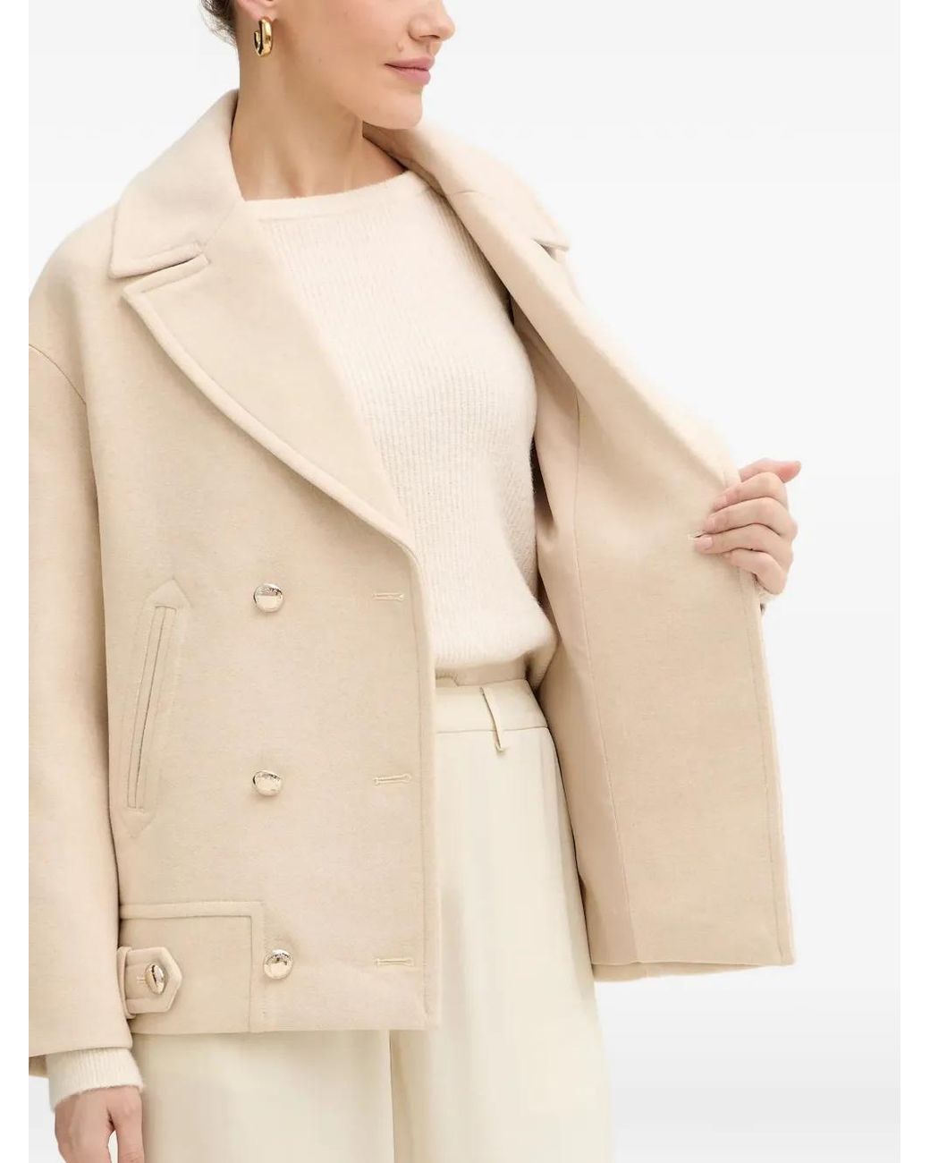 Morgan Natural Double-Breasted Coat