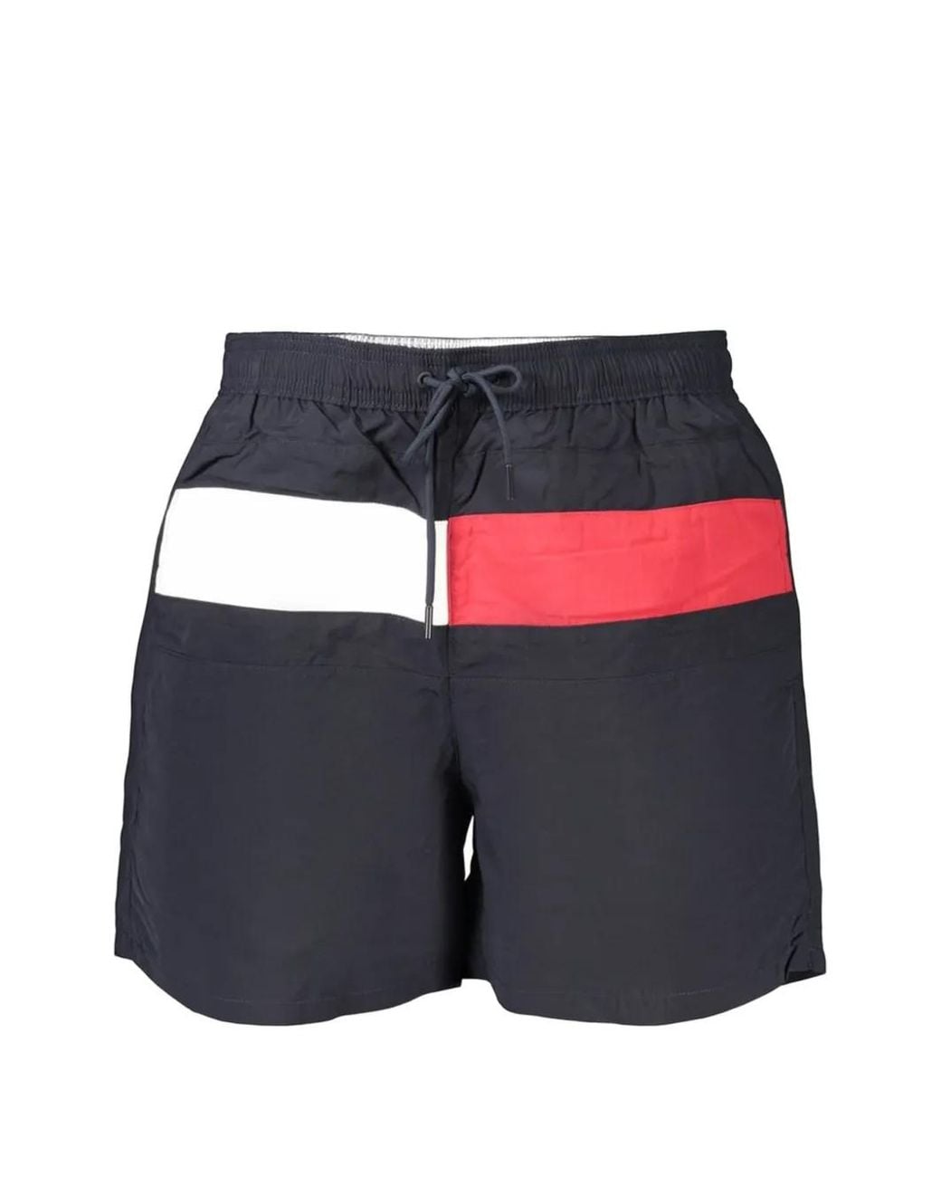 Tommy Hilfiger Gray Logo-Patch Drawstring Swim Shorts for men