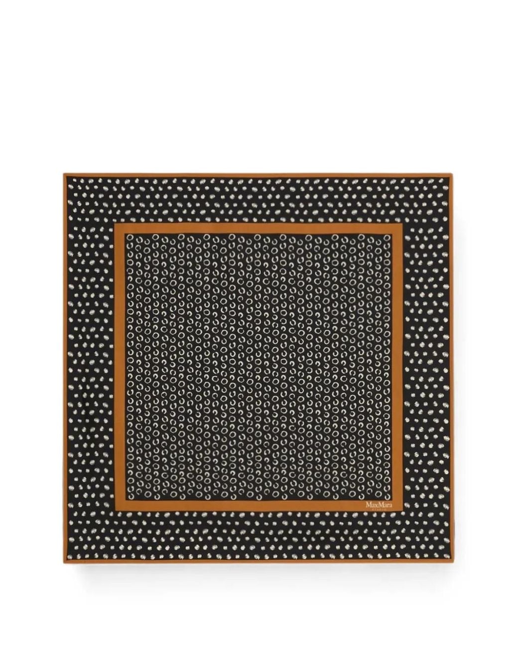 Max Mara Gray Taquila Polka-Dot Silk Scarf