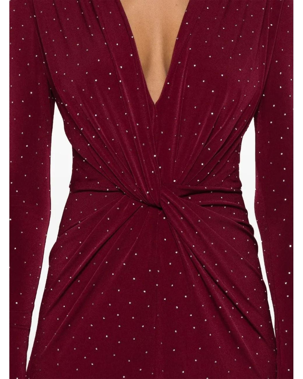 Nissa Purple Rhinestone-Embellished Maxi Dress