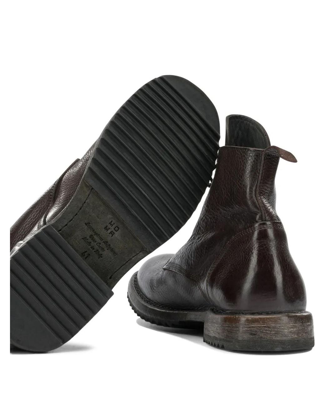 Moma Brown Lace-Up Leather Ankle Boots for men