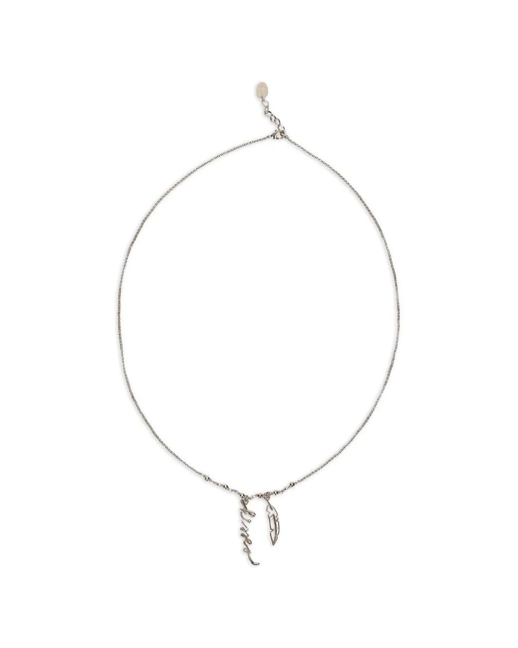 Collana Con Pendente di Red(v) in White