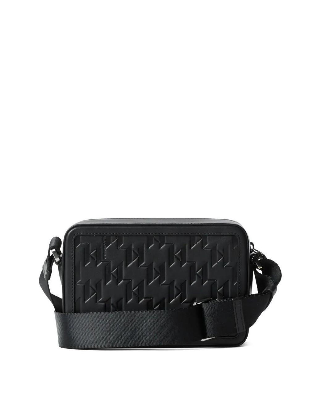 Karl Lagerfeld Black K/Loom Leather Messenger Bag for men
