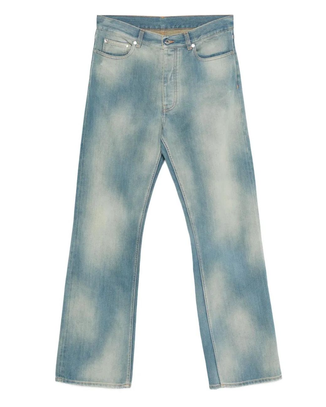 Off-White c/o Virgil Abloh Blue Relaxed-Fit Faded Denim Jeans With Frayed Stripe Detail for men