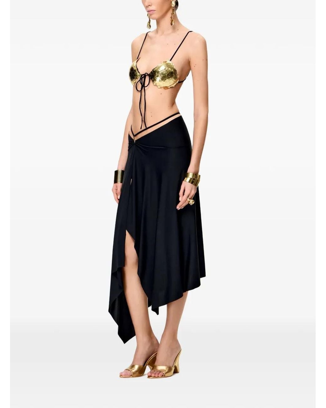 Korobeynikov Metallic Handcrafted Scale-Effect Bikini Top