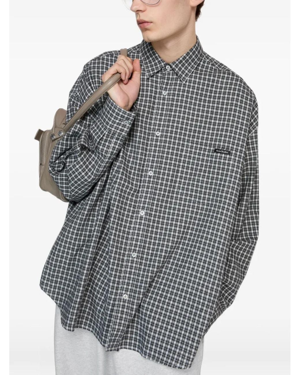 Acne Button-Up Overhemd in het Gray voor heren