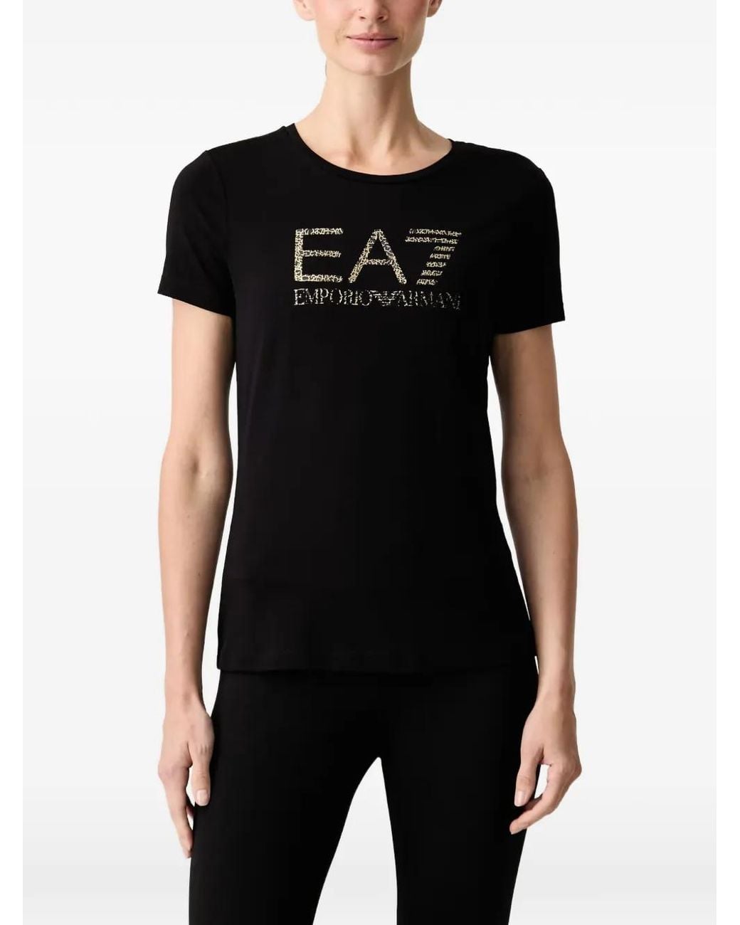 EA7 Black Logo-Print Short-Sleeve T-Shirt