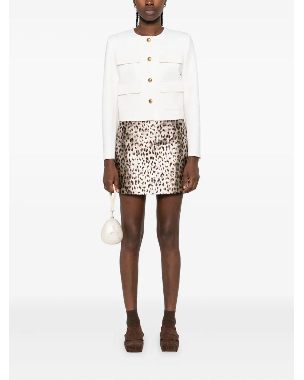 P.A.R.O.S.H. White Buttoned Flap-Pockets Jacket
