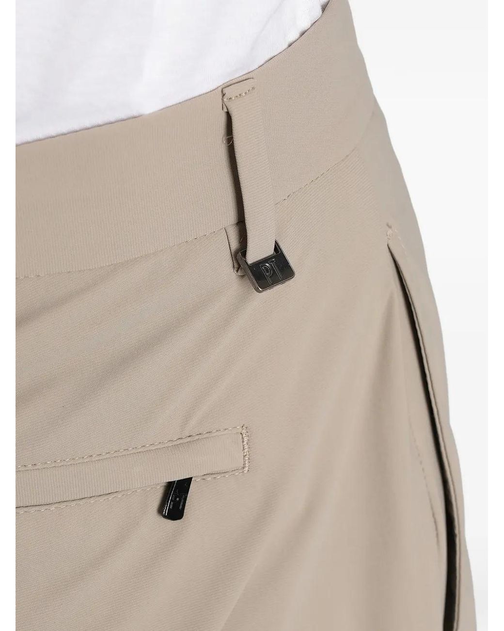 PT Torino Natural Logo-Plaque Slim-Fit Trousers for men