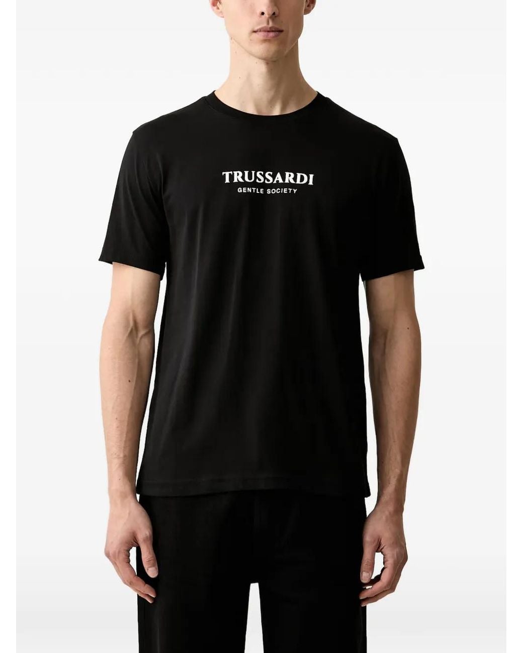 Trussardi Black Logo-Print Short-Sleeve T-Shirt for men