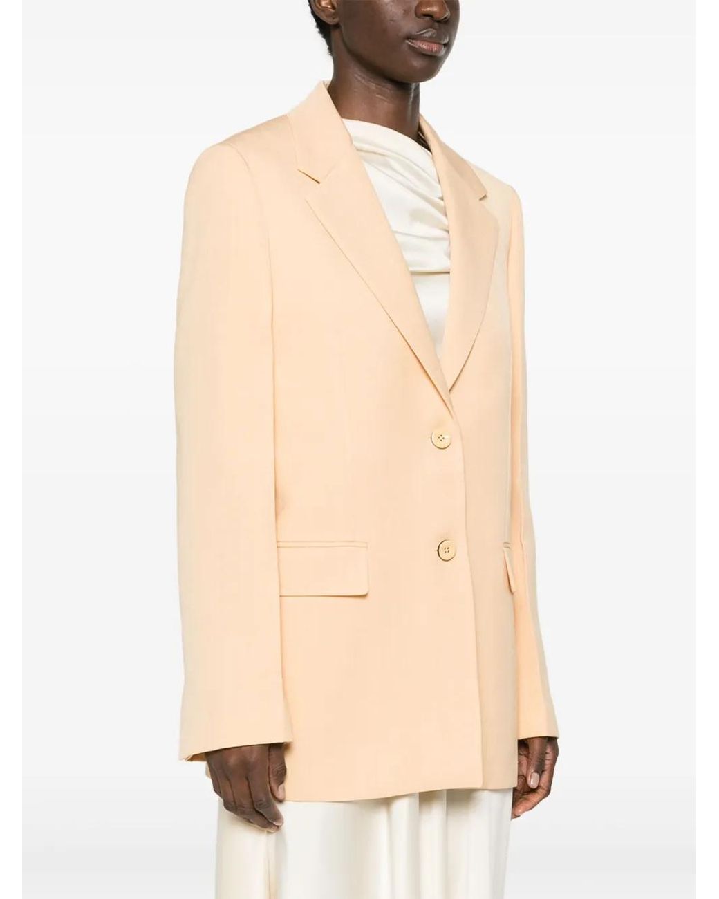 Jil Sander Natural Blazer À Simple Boutonnage